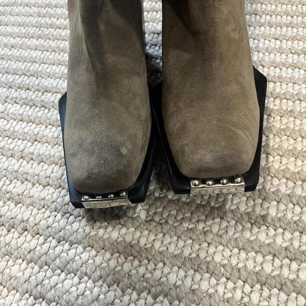 ASOS Tan Suede Boots with Block Heel - Picture 7 of 10